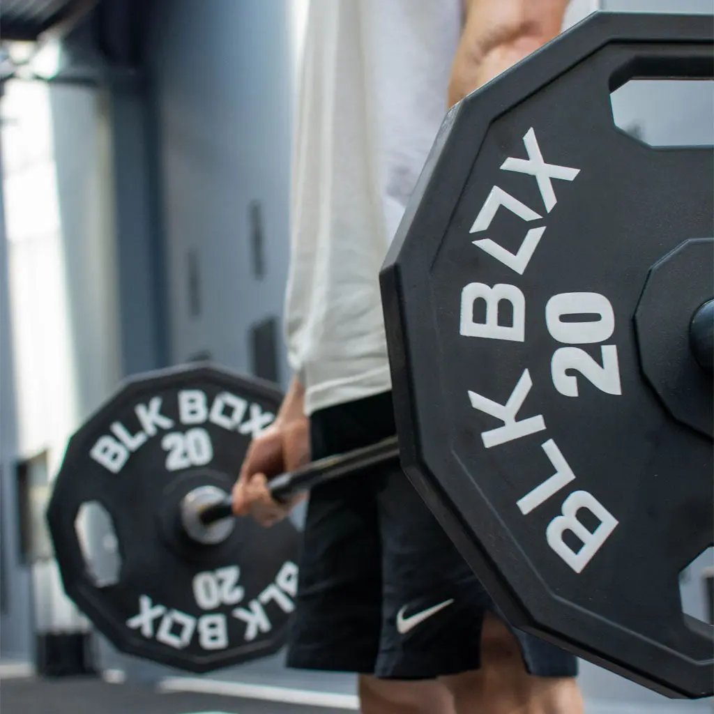 Lot 150kg De Plaques Olympiques Caoutchouc MAXSTRENGTH - Noir - 15kg Pièce