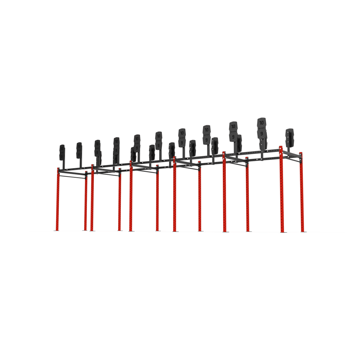10 Bay Free Standing Competition Rig with Wall Ball Targets - BLK BOX
