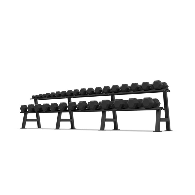 2 Tier Hex Dumbbell Rack with 2.5-40kg Hex Dumbbell Set