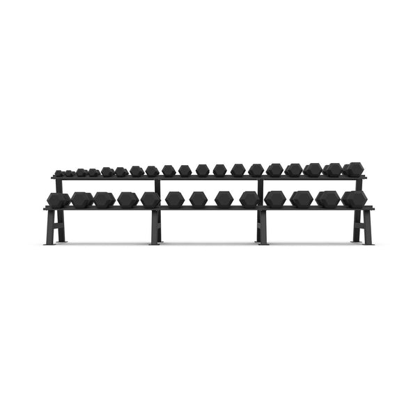 2 Tier Hex Dumbbell Rack with 2.5-40kg Hex Dumbbell Set