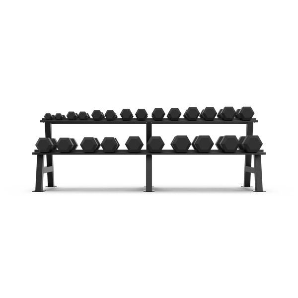 2 Tier Hex Dumbbell Rack with 2.5-30kg Hex Dumbbell Set