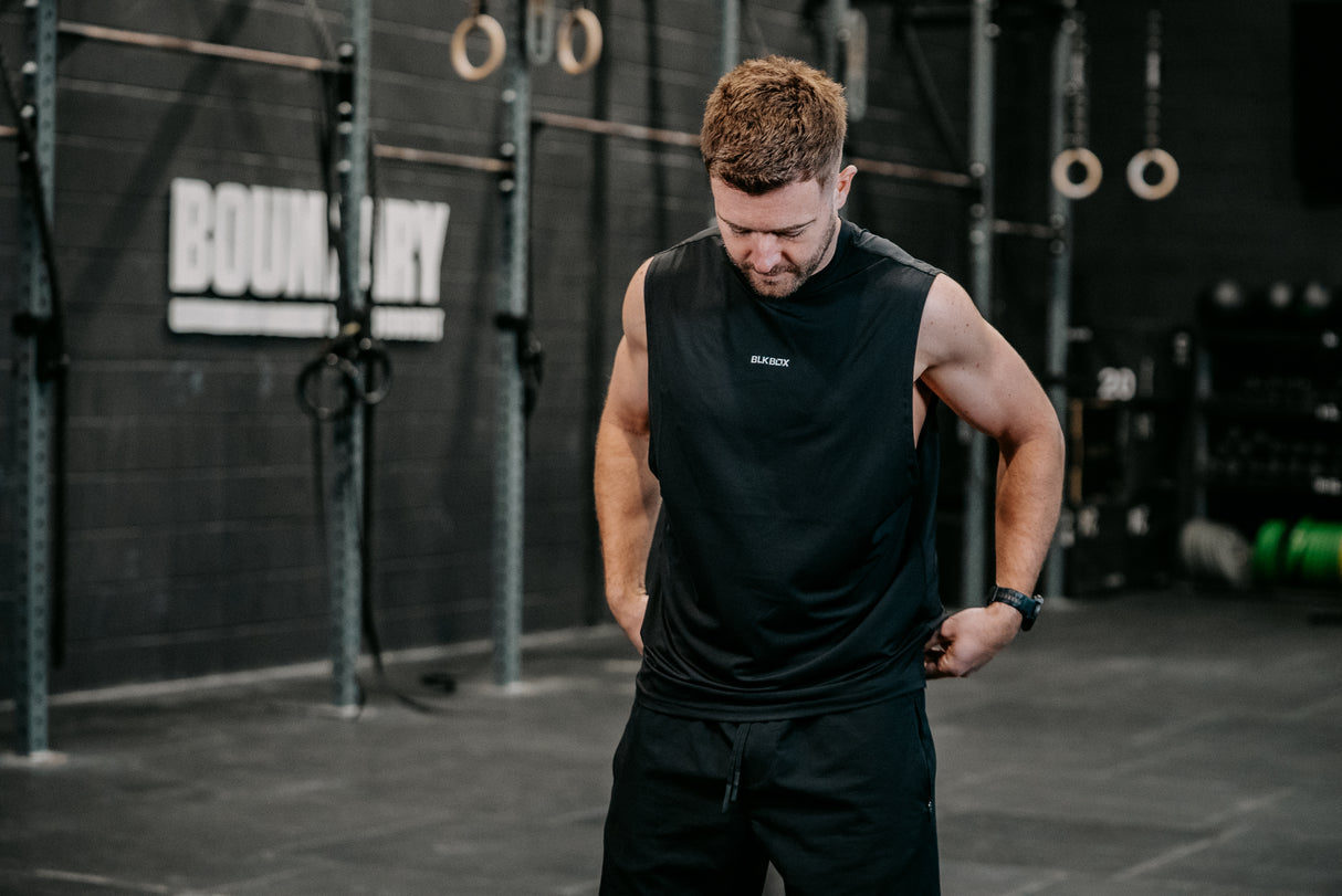 Black Sleeveless Workout Tee