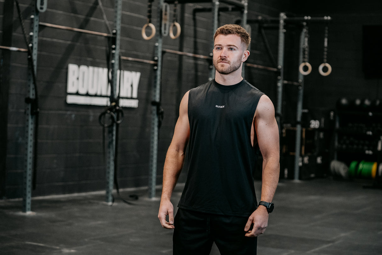 Black Sleeveless Workout Tee
