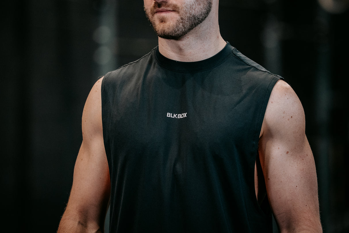Black Sleeveless Workout Tee