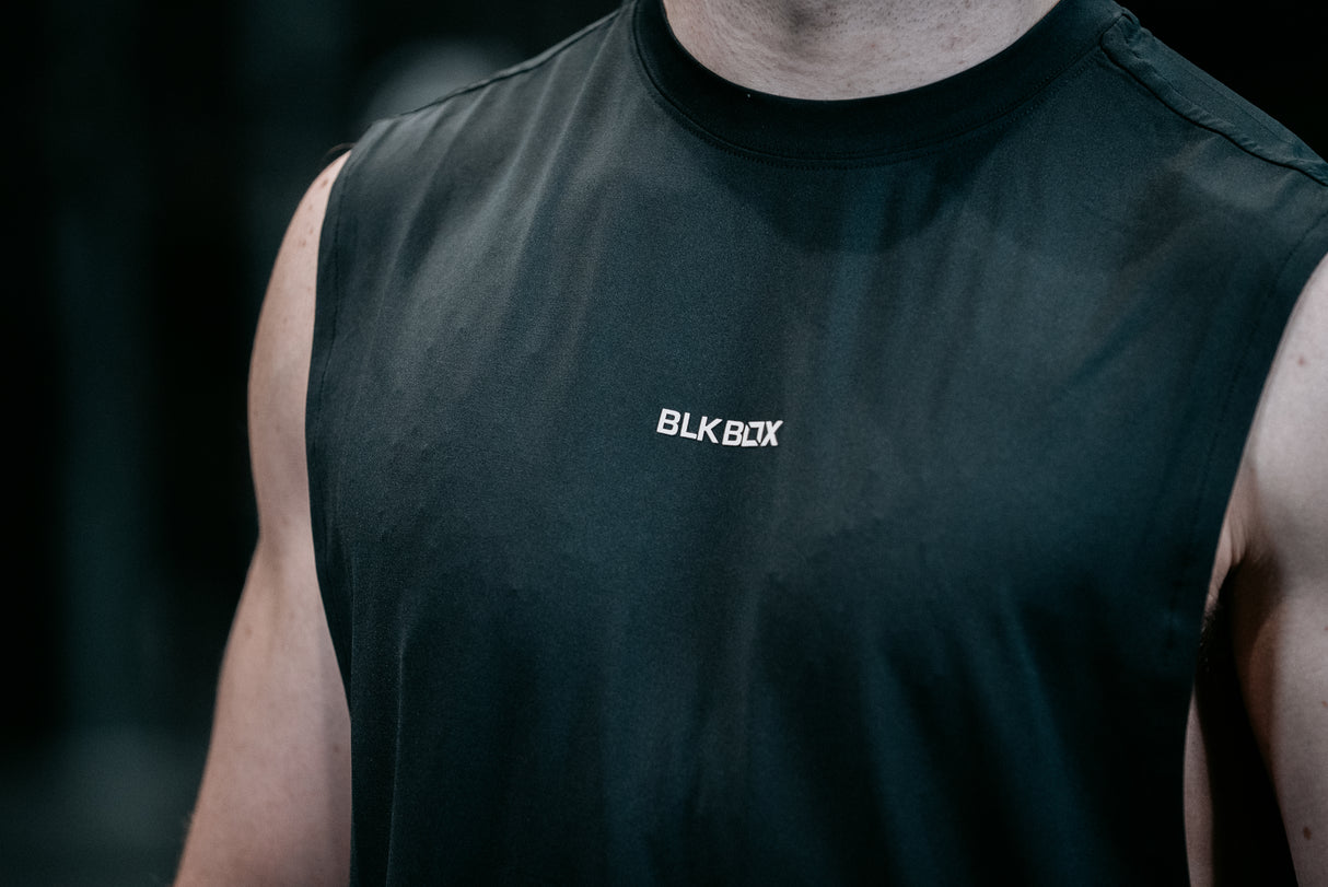 Black Sleeveless Workout Tee