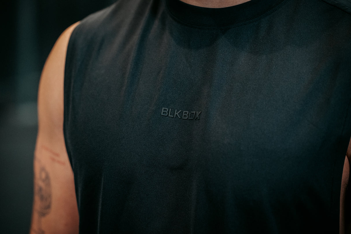 Black Sleeveless Workout Tee