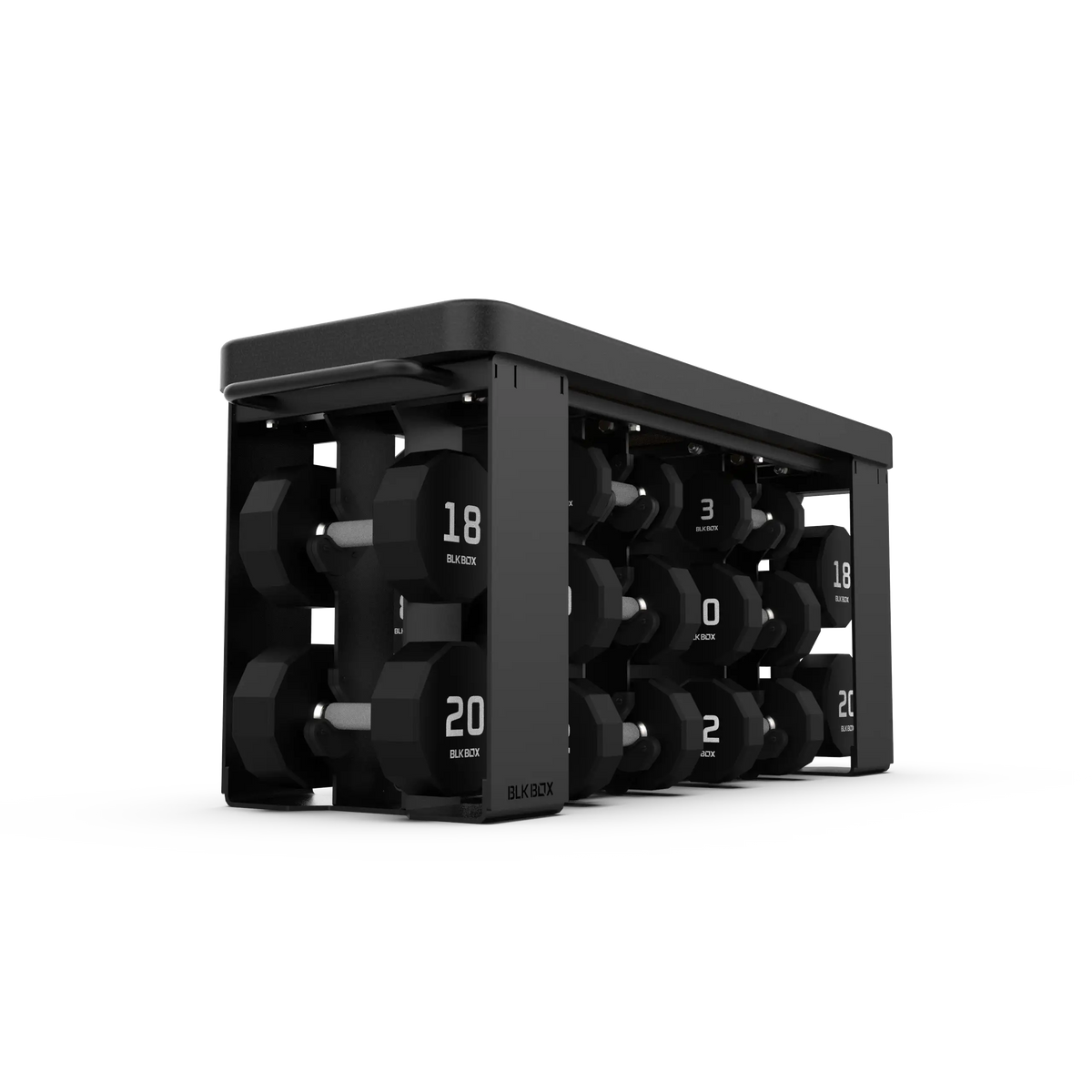 BLK BOX Fit Bench lower side with dumbbell storage