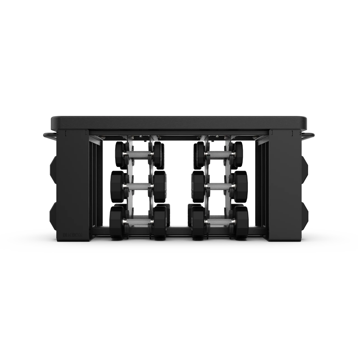 BLK BOX Fit Bench side with dumbbell storage
