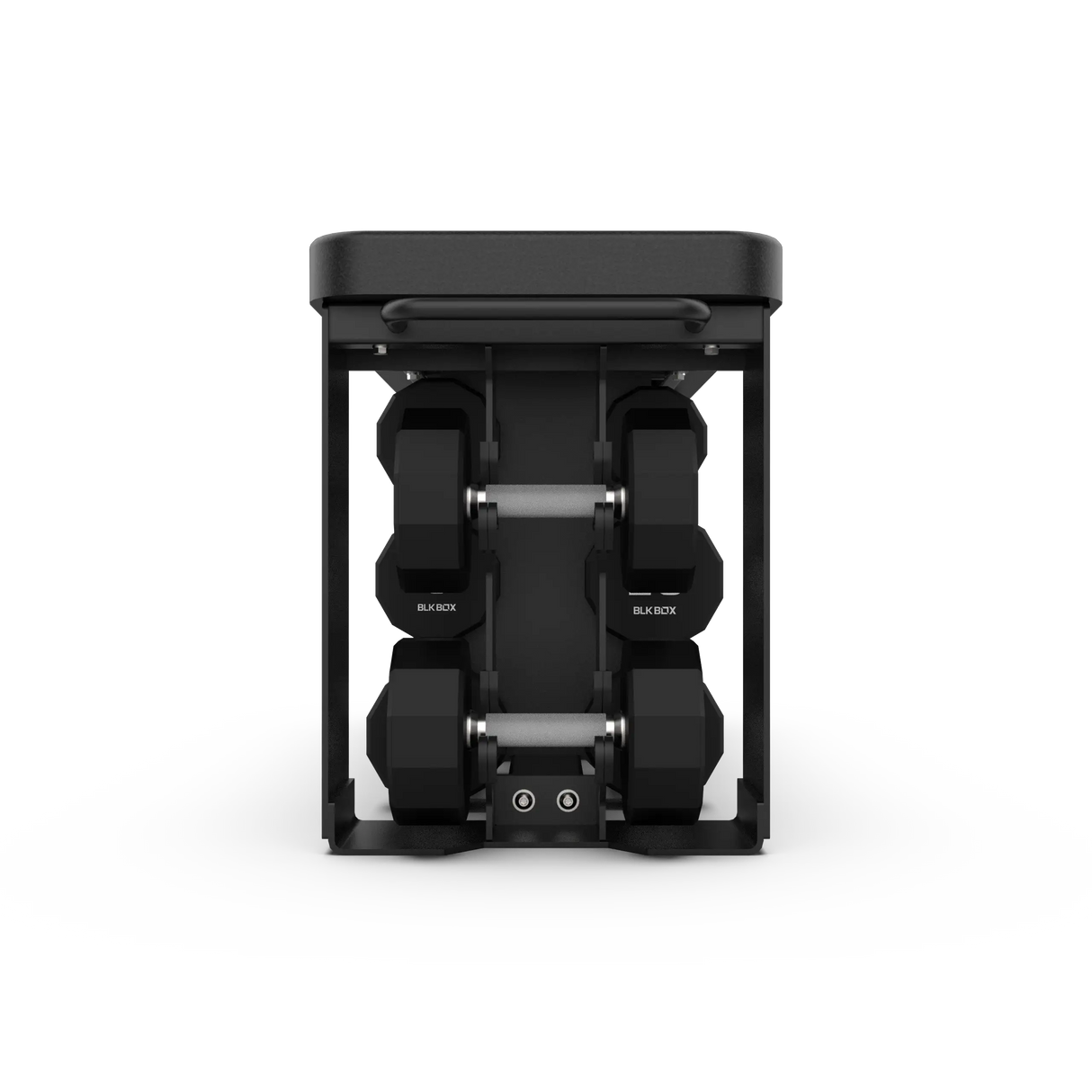 BLK BOX Fit Bench front with dumbbell storage