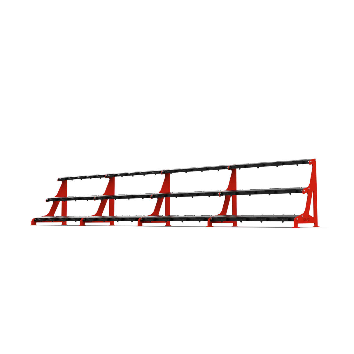 BLK BOX Premium 3 Tier Dumbbell Rack 50kg Traffc Red
