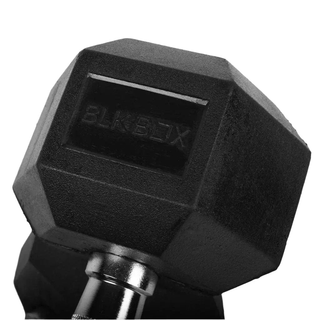 Rubber Hex Dumbbells (Sold Individually) - BLK BOX