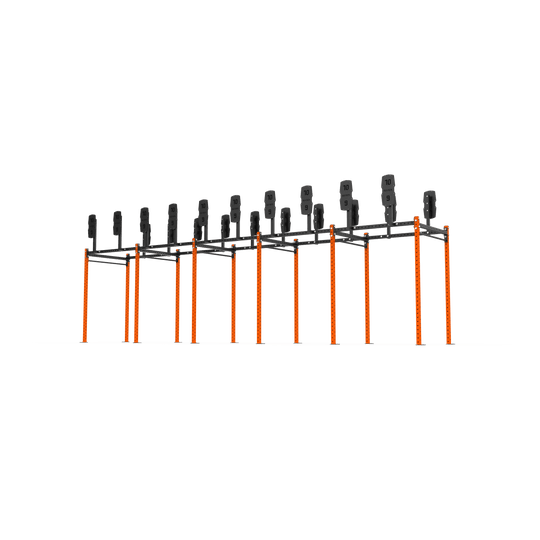 10 Bay Free Standing Competition Rig with Wall Ball Targets - BLK BOX
