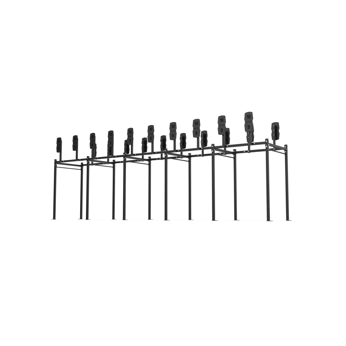 10 Bay Free Standing Competition Rig with Wall Ball Targets - BLK BOX