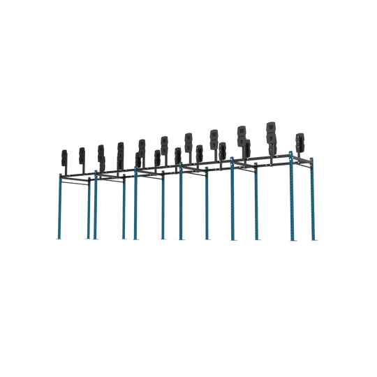 10 Bay Free Standing Competition Rig with Wall Ball Targets - BLK BOX