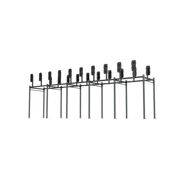 10 Bay Free Standing Competition Rig with Wall Ball Targets - BLK BOX