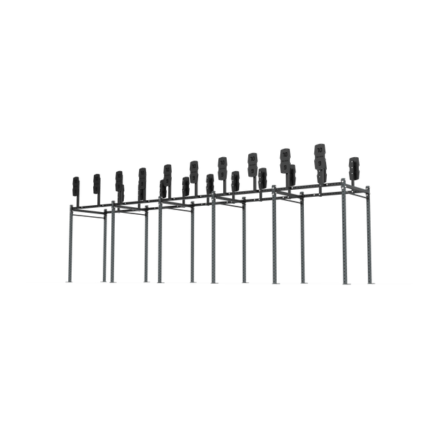10 Bay Free Standing Competition Rig with Wall Ball Targets - BLK BOX