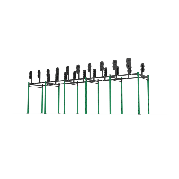 10 Bay Free Standing Competition Rig with Wall Ball Targets - BLK BOX