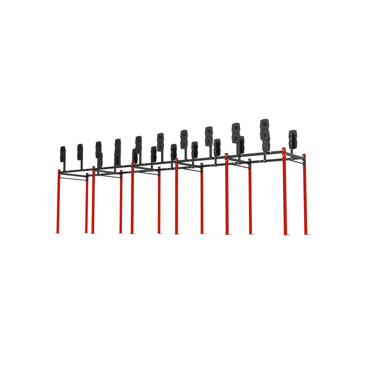 10 Bay Free Standing Competition Rig with Wall Ball Targets - BLK BOX