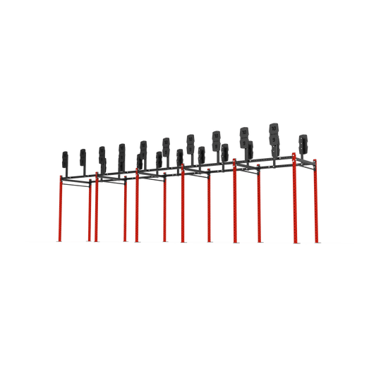 10 Bay Free Standing Competition Rig with Wall Ball Targets - BLK BOX