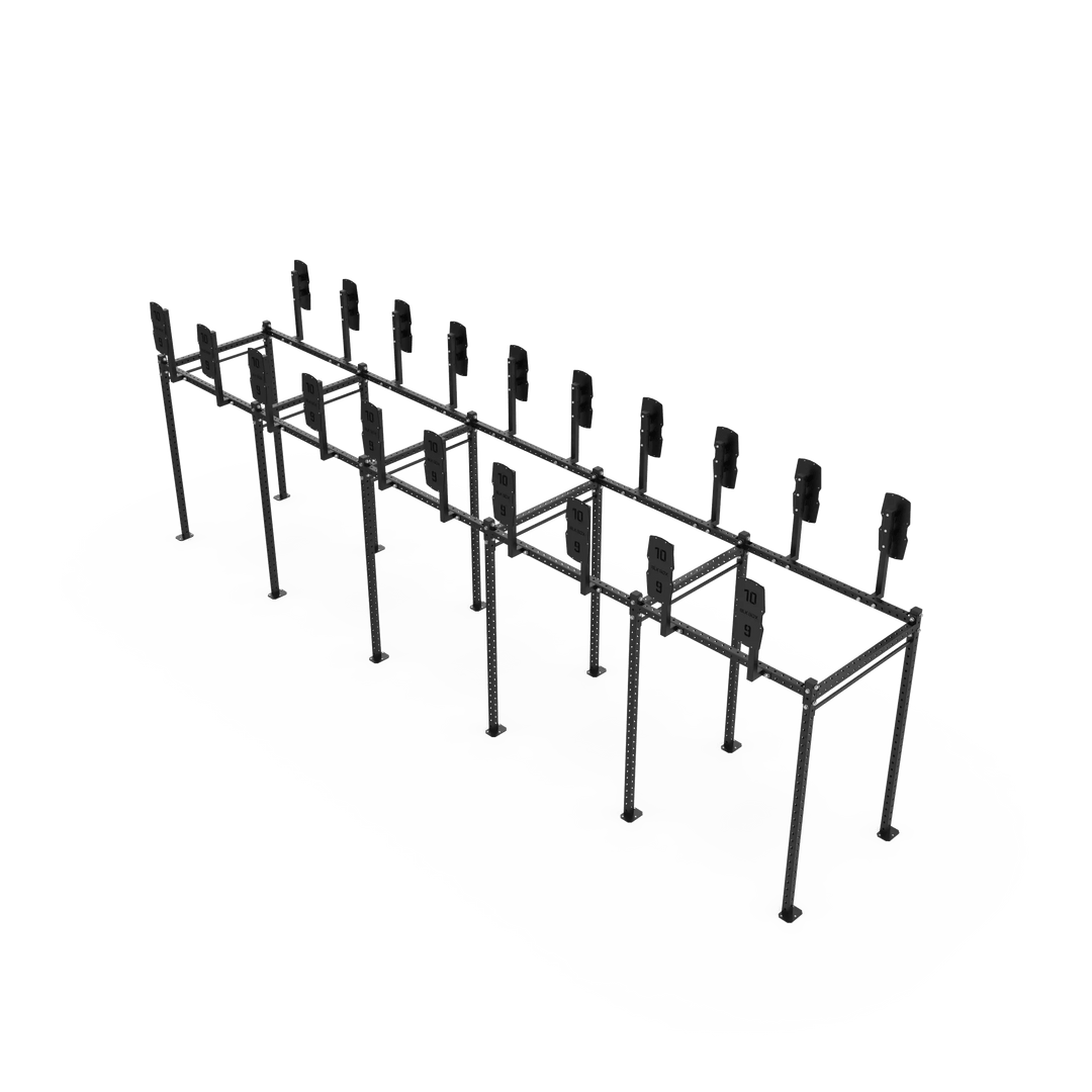 10 Bay Free Standing Competition Rig with Wall Ball Targets - BLK BOX