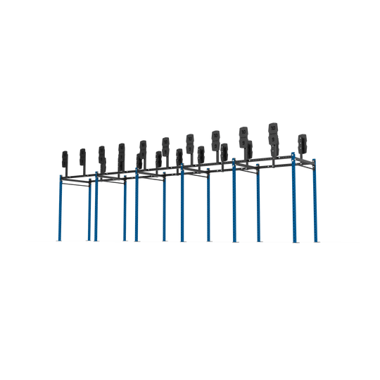 10 Bay Free Standing Competition Rig with Wall Ball Targets - BLK BOX