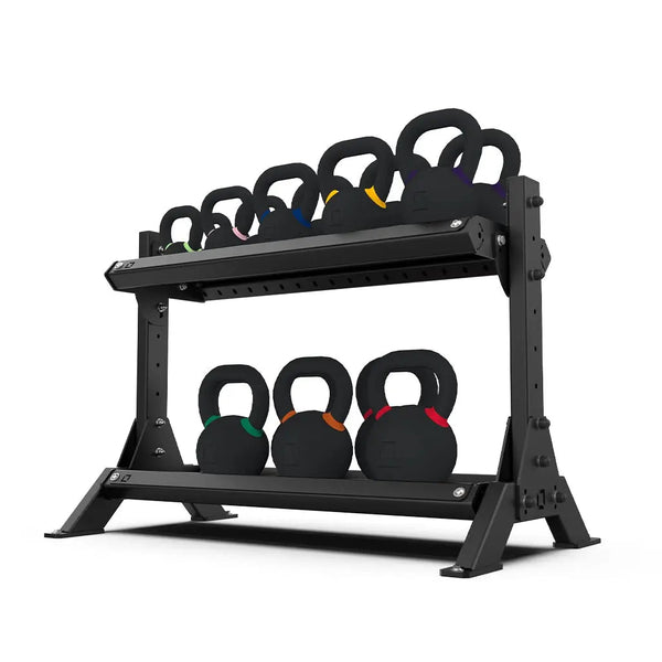 2 Tier 1.2m Kettlebell Rack with Kettlebell Set - BLK BOX