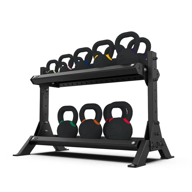 2 Tier 1.2m Kettlebell Rack with Kettlebell Set - BLK BOX
