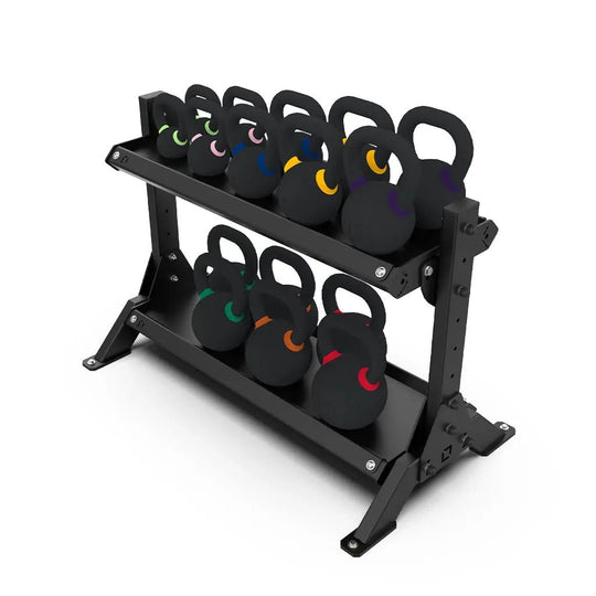 2 Tier 1.2m Kettlebell Rack with Kettlebell Set - BLK BOX