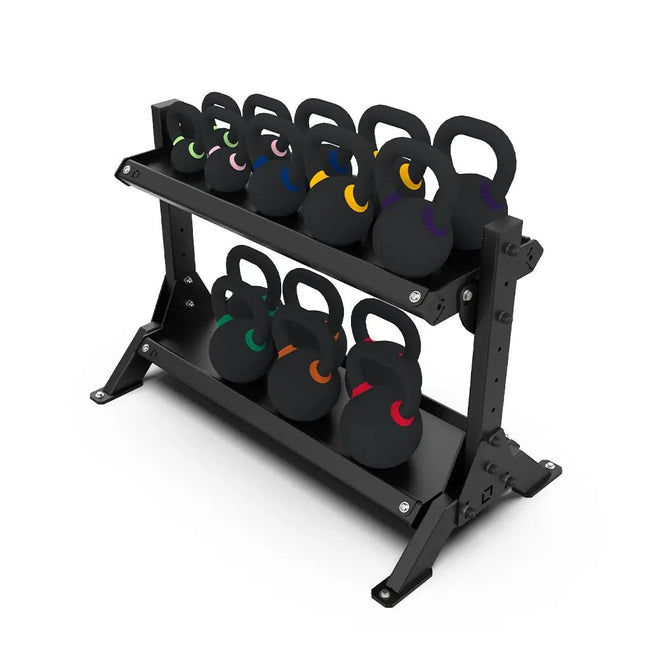 2 Tier 1.2m Kettlebell Rack with Kettlebell Set - BLK BOX