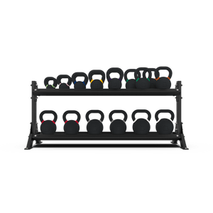 2 Tier 1.8m Kettlebell Rack with Kettlebell Set - BLK BOX