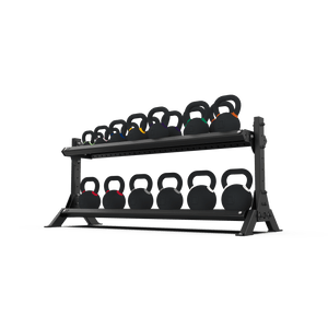 2 Tier 1.8m Kettlebell Rack with Kettlebell Set - BLK BOX