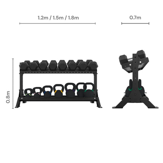 2 Tier Basecamp Storage System - 1.8m - BLK BOX
