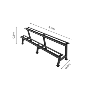 2 Tier Hex Dumbbell Rack 2.5 - 30kg - BLK BOX