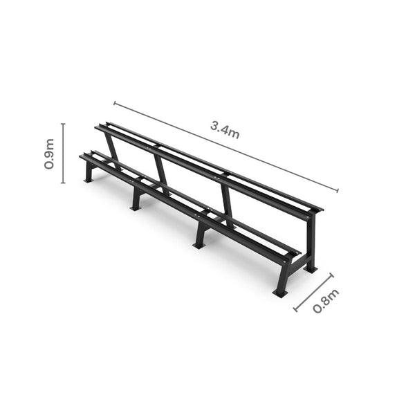2 Tier Hex Dumbbell Rack 2.5kg - 40kg - BLK BOX