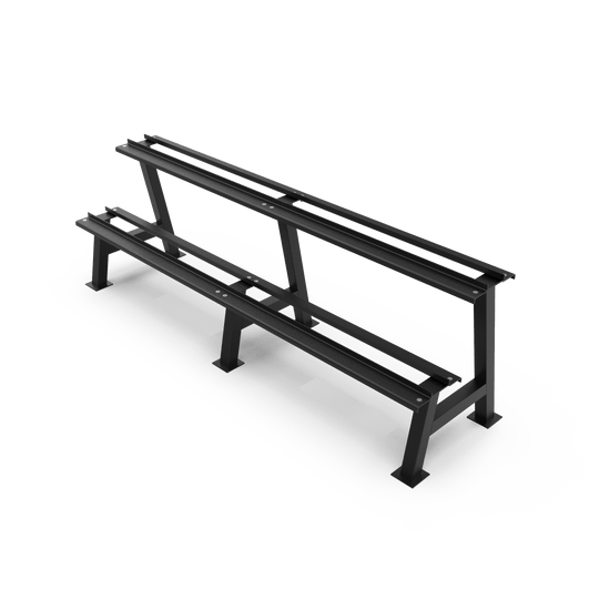 2 Tier Hex Dumbbell Rack with 2.5 - 30kg Hex Dumbbell Set - BLK BOX