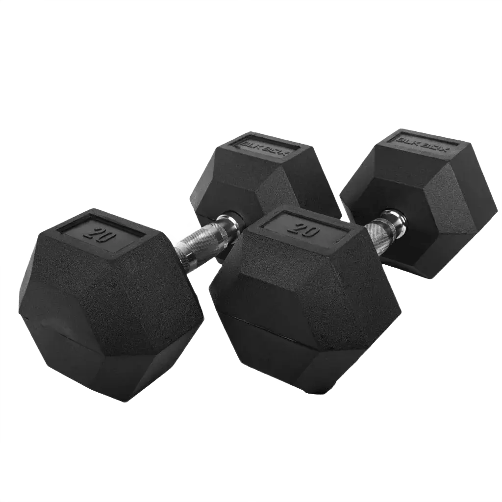 2 Tier Hex Dumbbell Rack with 2.5 - 50kg Hex Dumbbell Set - BLK BOX