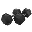 2 Tier Hex Dumbbell Rack with 2.5 - 50kg Hex Dumbbell Set - BLK BOX