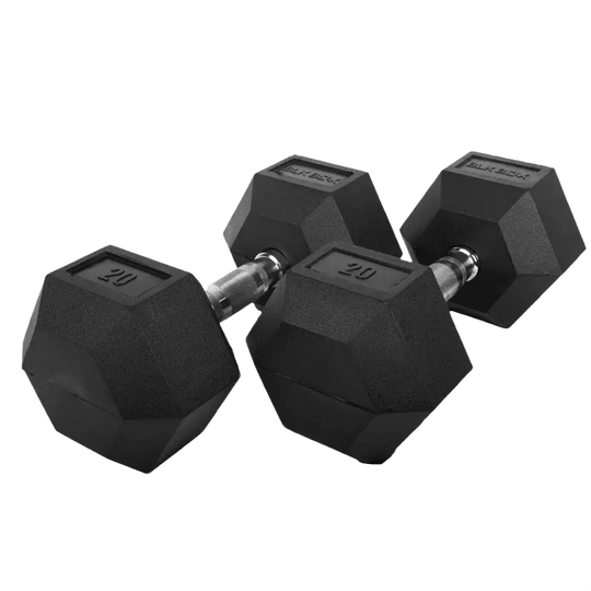 2 Tier Hex Dumbbell Rack with 2.5 - 50kg Hex Dumbbell Set - BLK BOX
