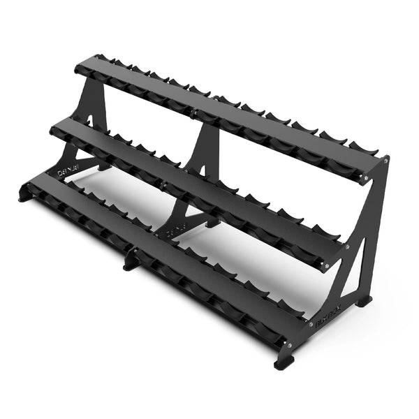 3 Tier Round Dumbbell Rack 2.5-50kg-Dumbbell Storage-BLK BOX
