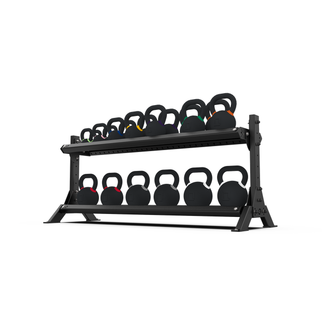 2 Tier 1.8m Kettlebell Rack with Kettlebell Set