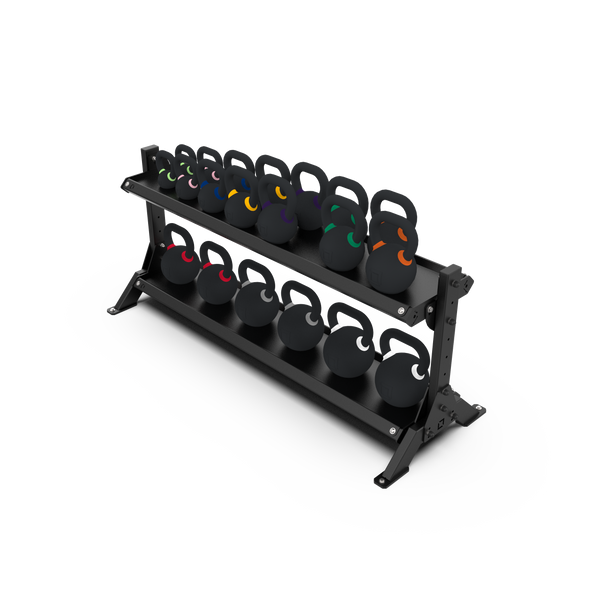 2 Tier 1.8m Kettlebell Rack with Kettlebell Set