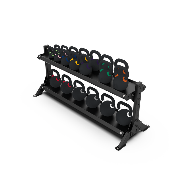 2 Tier 1.8m Kettlebell Rack with Kettlebell Set