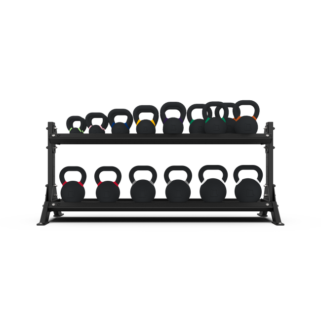 2 Tier 1.8m Kettlebell Rack with Kettlebell Set