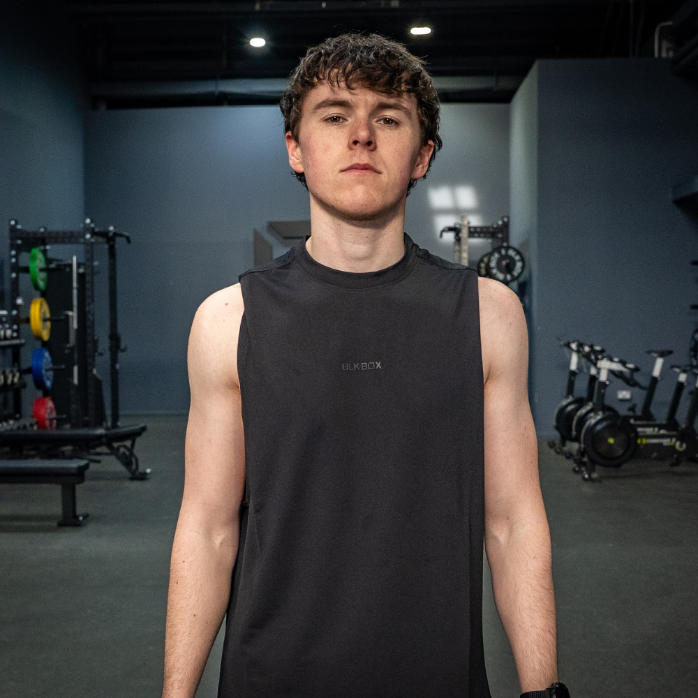 Black Sleeveless Workout Tee