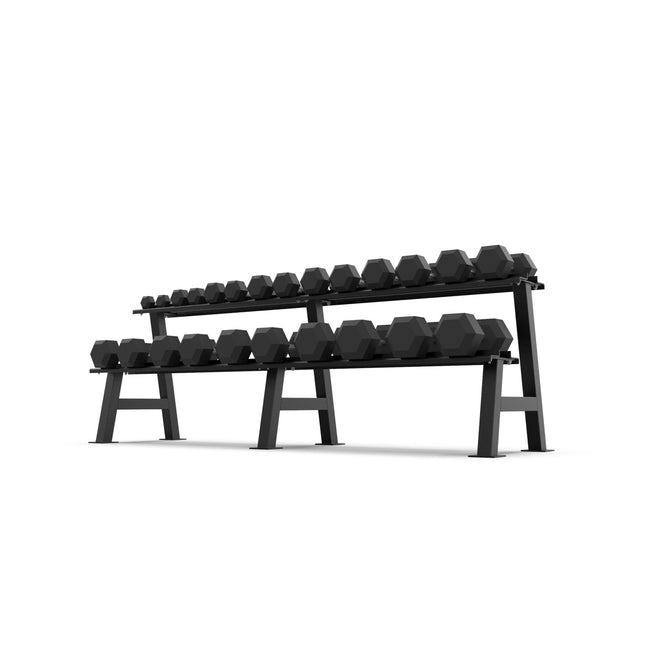 2 Tier Hex Dumbbell Rack with 2.5-30kg Hex Dumbbell Set