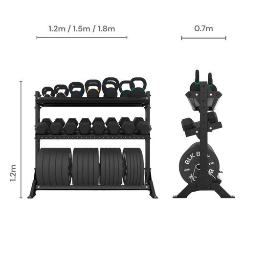 3 Tier Basecamp Storage System - 1.8m - BLK BOX