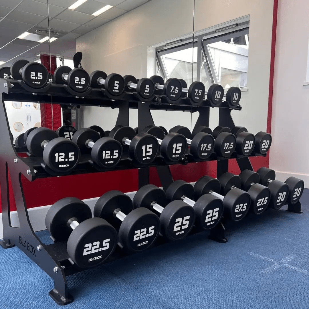 3 Tier Round Dumbbell Rack 2.5 - 30kg - BLK BOX