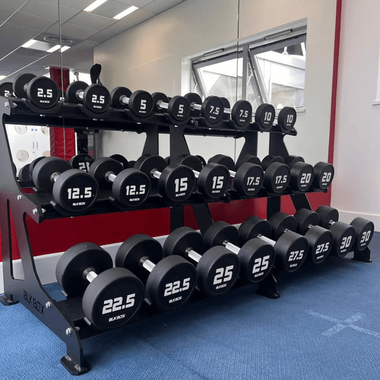 3 Tier Round Dumbbell Rack 2.5 - 30kg - BLK BOX