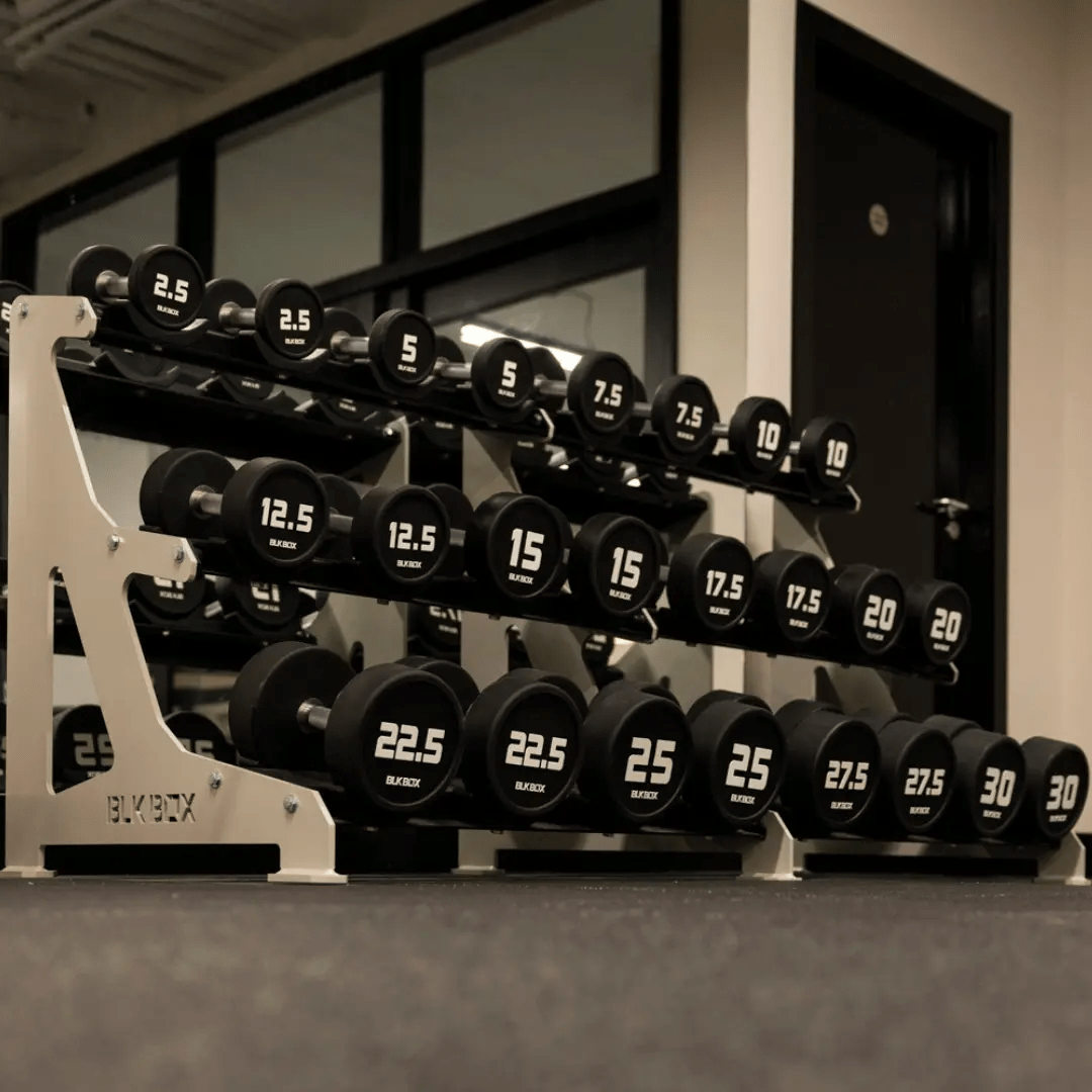 3 Tier Round Dumbbell Rack 2.5 - 30kg - BLK BOX