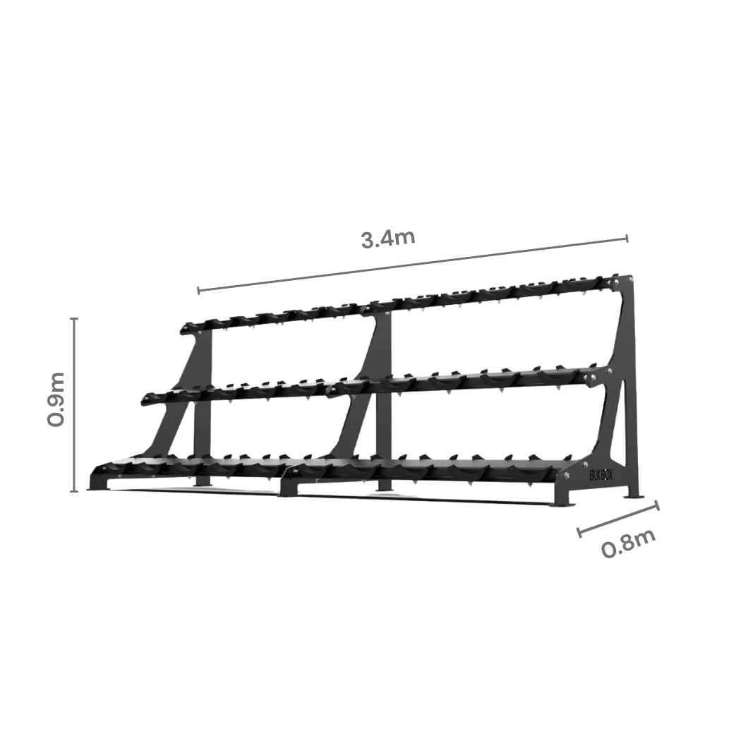 3 Tier Round Dumbbell Rack 2.5 - 40kg - BLK BOX